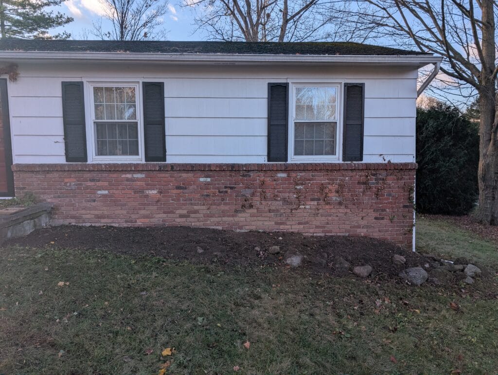 Front garden after English ivy was cleared in Pittsford NY