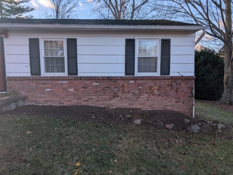 Front garden after English ivy was cleared in Pittsford NY
